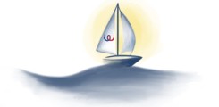 Schiff mit Logo